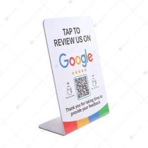 L Shape PVC NFC Google Review Sign
