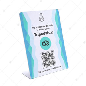NFC Tap TripAdvisor Review Stand Tabletop QR Code Sign